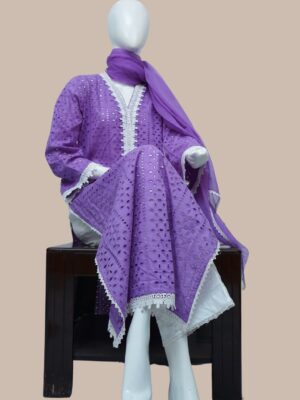 3 PIECE-Lilac Chicken Lawn Suit